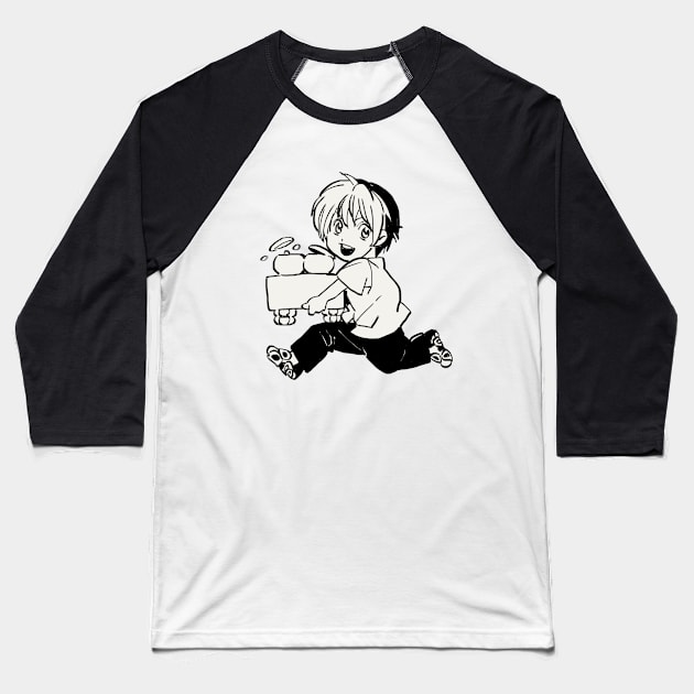 I draw chibi Shindo Hikaru with go set / Hikaru no Go Baseball T-Shirt by mudwizard